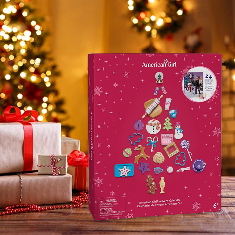 24 Day Doll Advent Calendar with Miniature Baking Accessories, Holiday Drinks and Festive Decor - Christmas Countdown Set