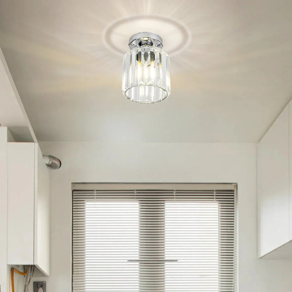 Crystal Metal Cube Ceiling Light