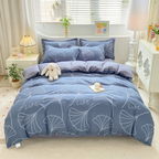 Botanical Print Duvet Cover Set Floral Pattern Bedding Collection Modern Bedroom Linen Set
