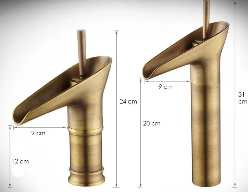 Single-Handle Retro Waterfall Faucet for Modern Washbasins