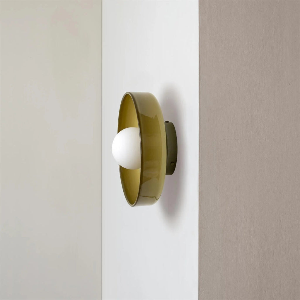 Round Metal Glass Light Fixture