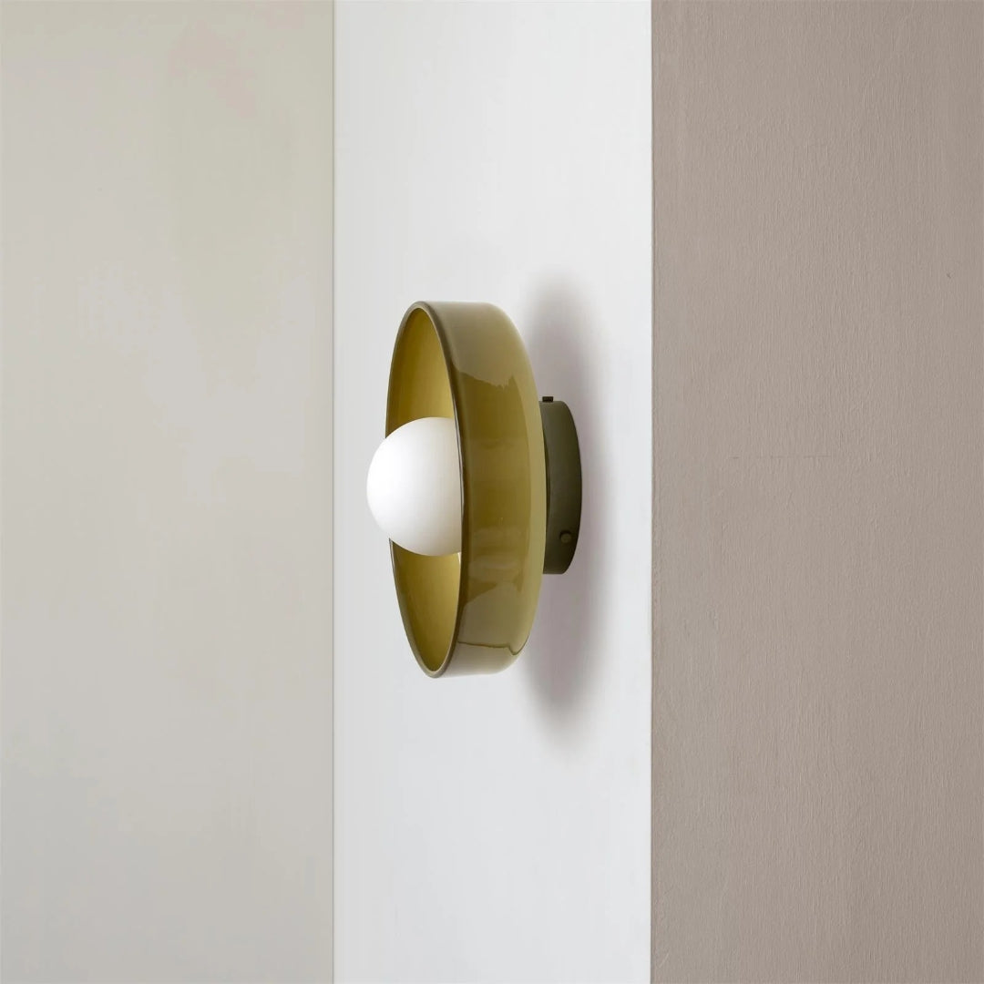 Round Metal Glass Light Fixture