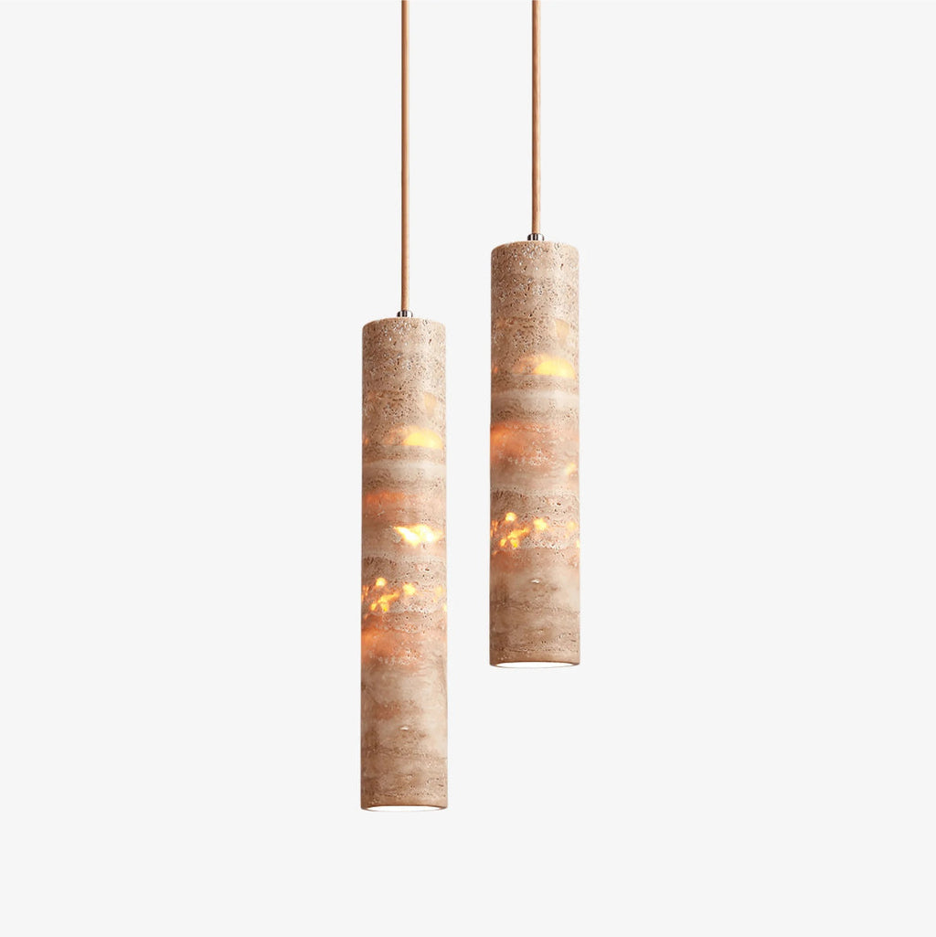 Natural Stone Cylinder Pendant Light