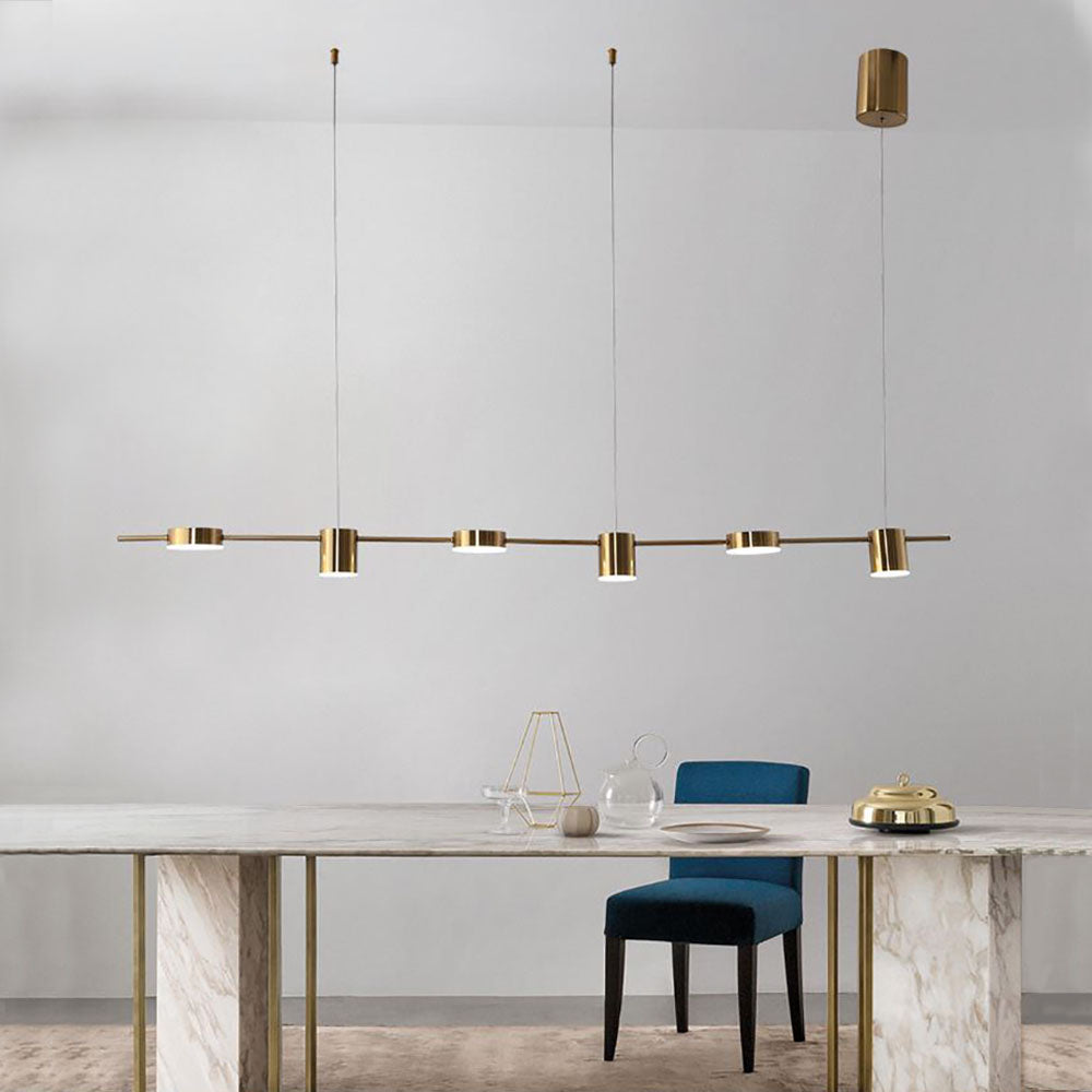LED Pendant Light Metal Suspension | Modern Cubic Bar with Round Spotlights | 10-15m2 Coverage for Living Room and Bedroom
