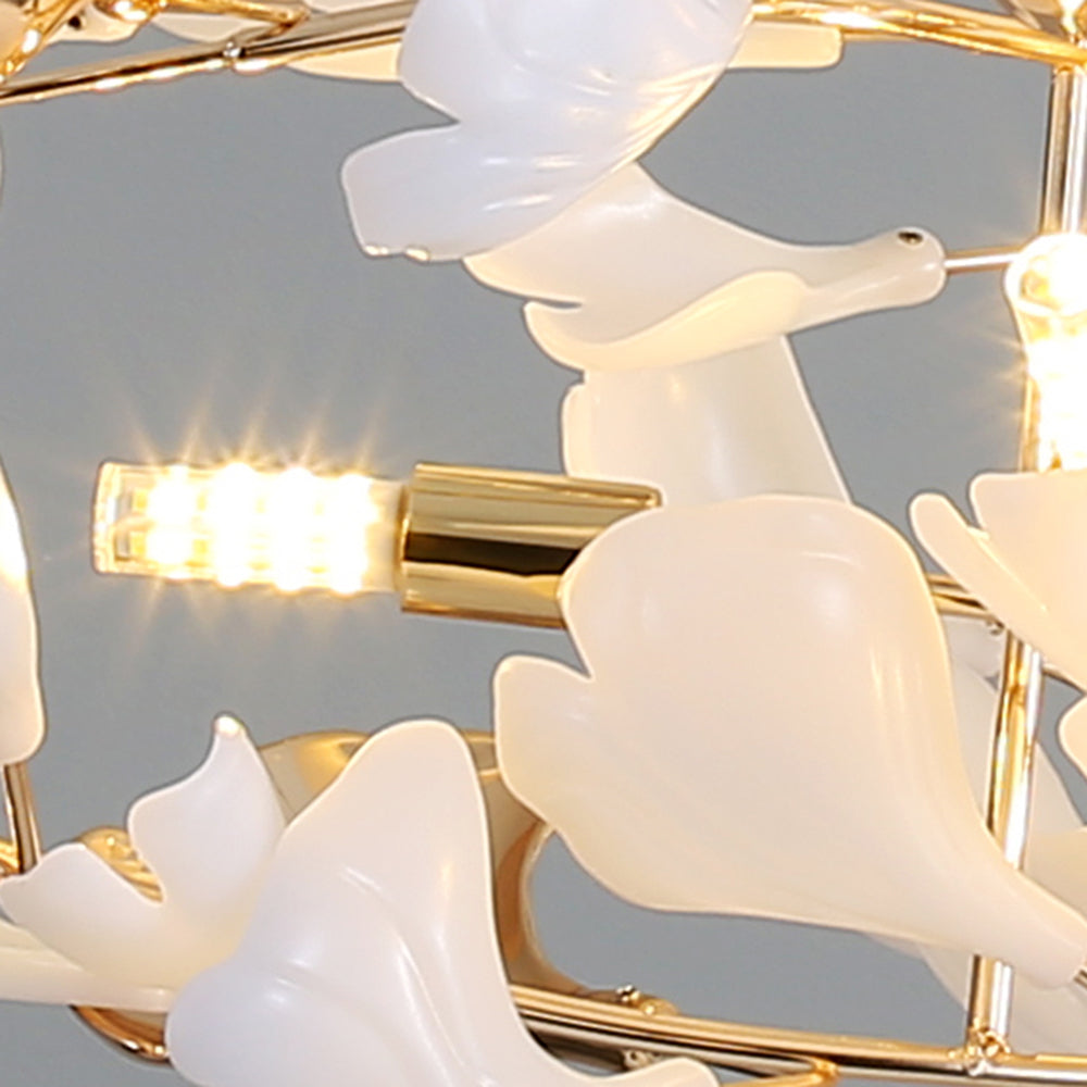Jarn Suspension Feuille/Multi Moderne Métal/Céramique Doré/Blanc Salon - Neutralighting