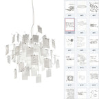 Paper Chandelier Stainless Steel Pendant Light | Customizable DIY Design with A5 Paper Sheets | Multi Pattern Interior Light