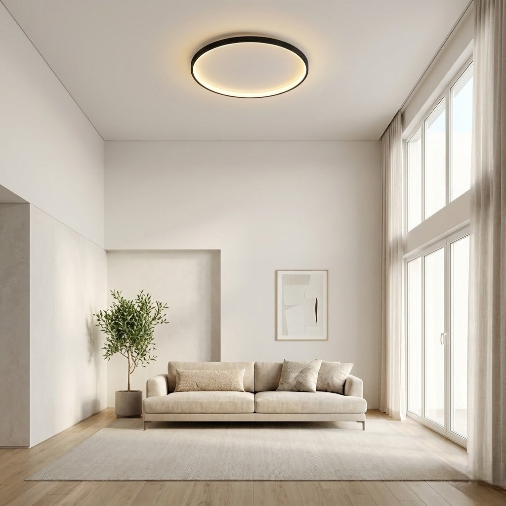 Mysaglobe Scandinavian Round Ceiling Lamp: Minimalist Illumination for Modern Interiors