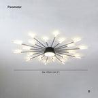 Wesley Plafonnier Feu d'Artifice Linéaire Moderne Noir/Doré - Neutralighting