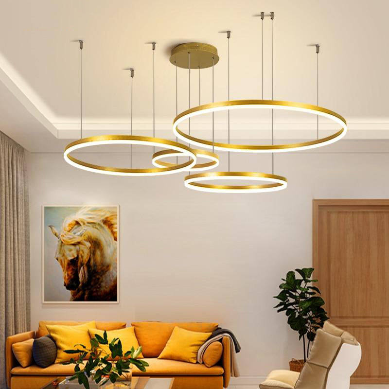 Remi Suspension Anneau Moderne Métal Noir/Doré/Café Salon - Neutralighting
