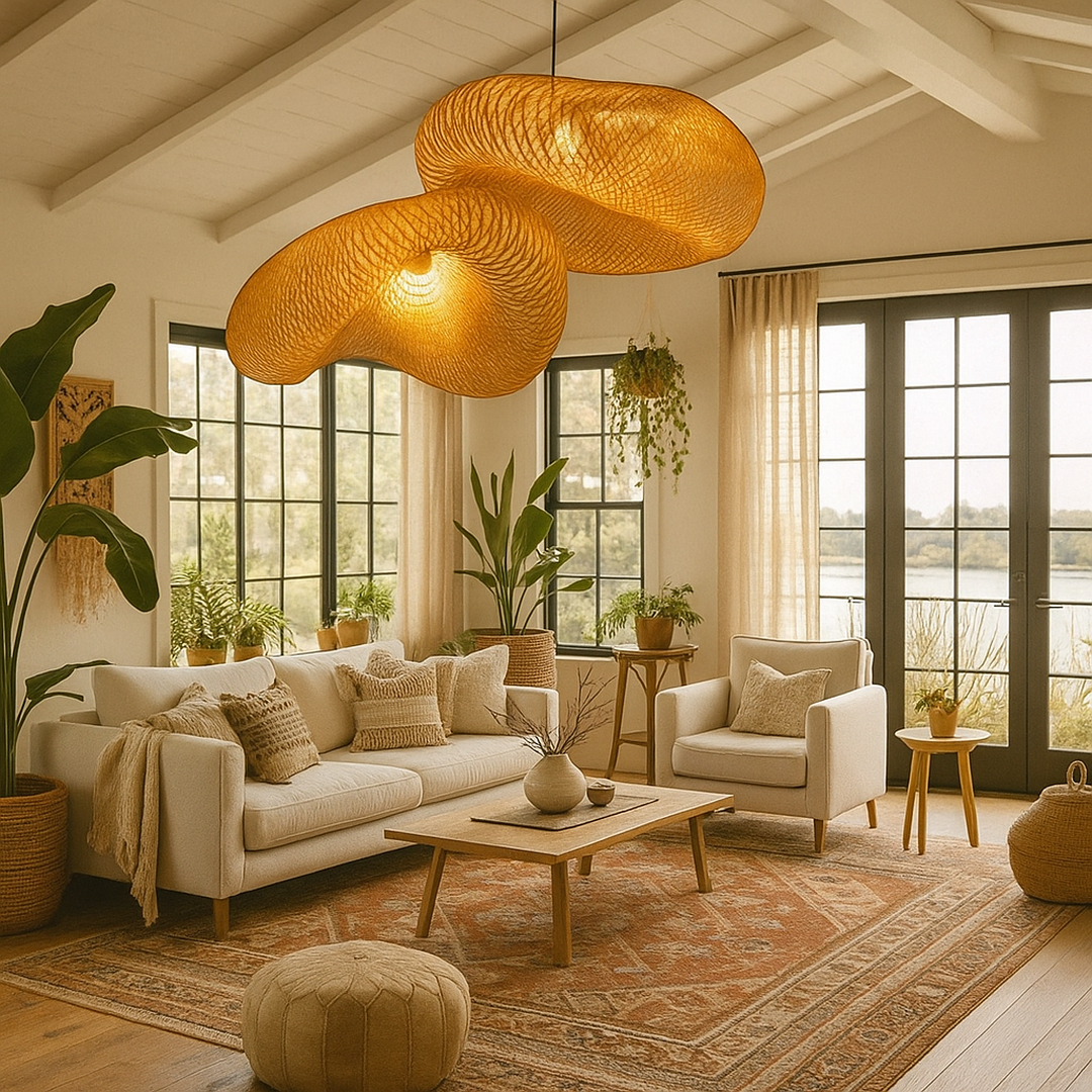 Bohemian Woven Bamboo Pendant Light