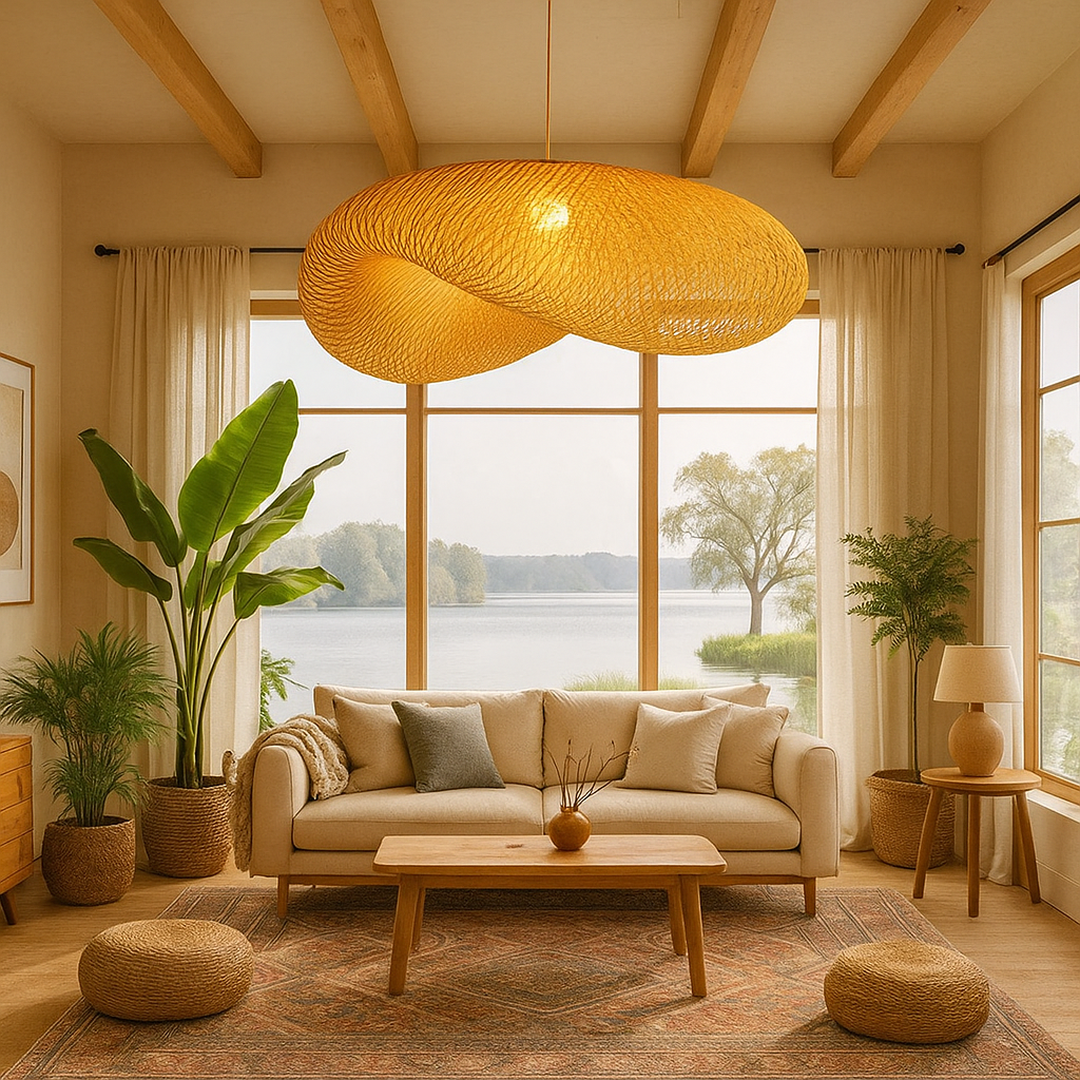 Bohemian Woven Bamboo Pendant Light