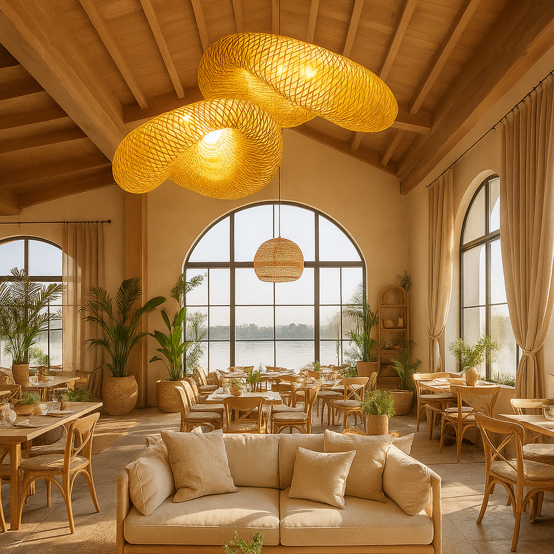 Bohemian Woven Bamboo Pendant Light