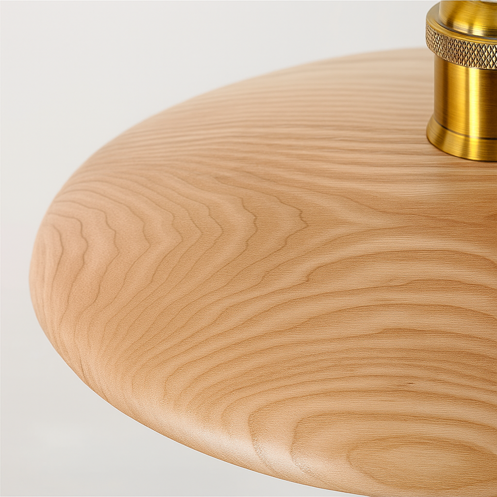 Scandinavian Wooden Pendant Lamp – Glass Art LED Ceiling Light