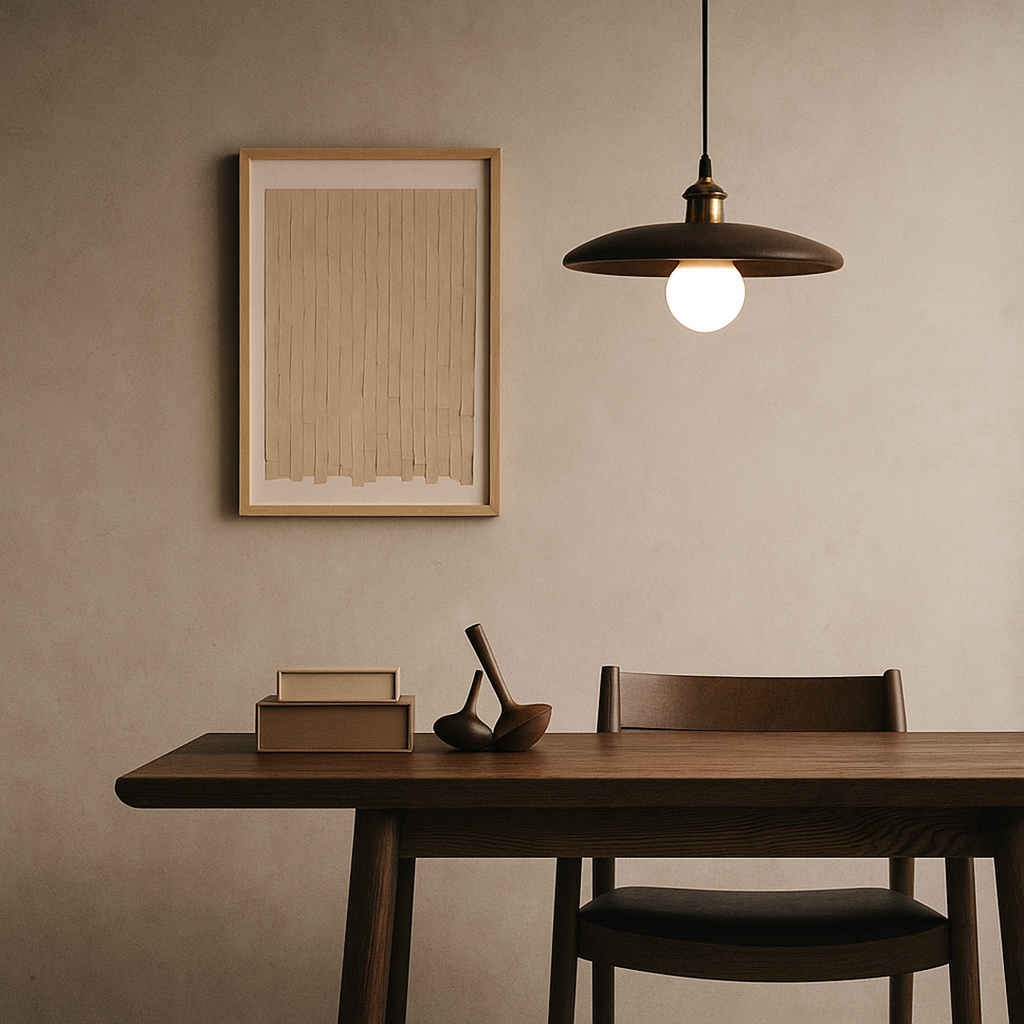 Scandinavian Wooden Pendant Lamp – Glass Art LED Ceiling Light