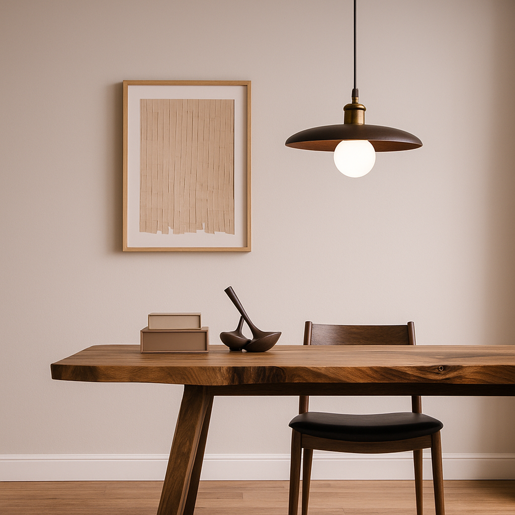 Scandinavian Wooden Pendant Lamp – Glass Art LED Ceiling Light