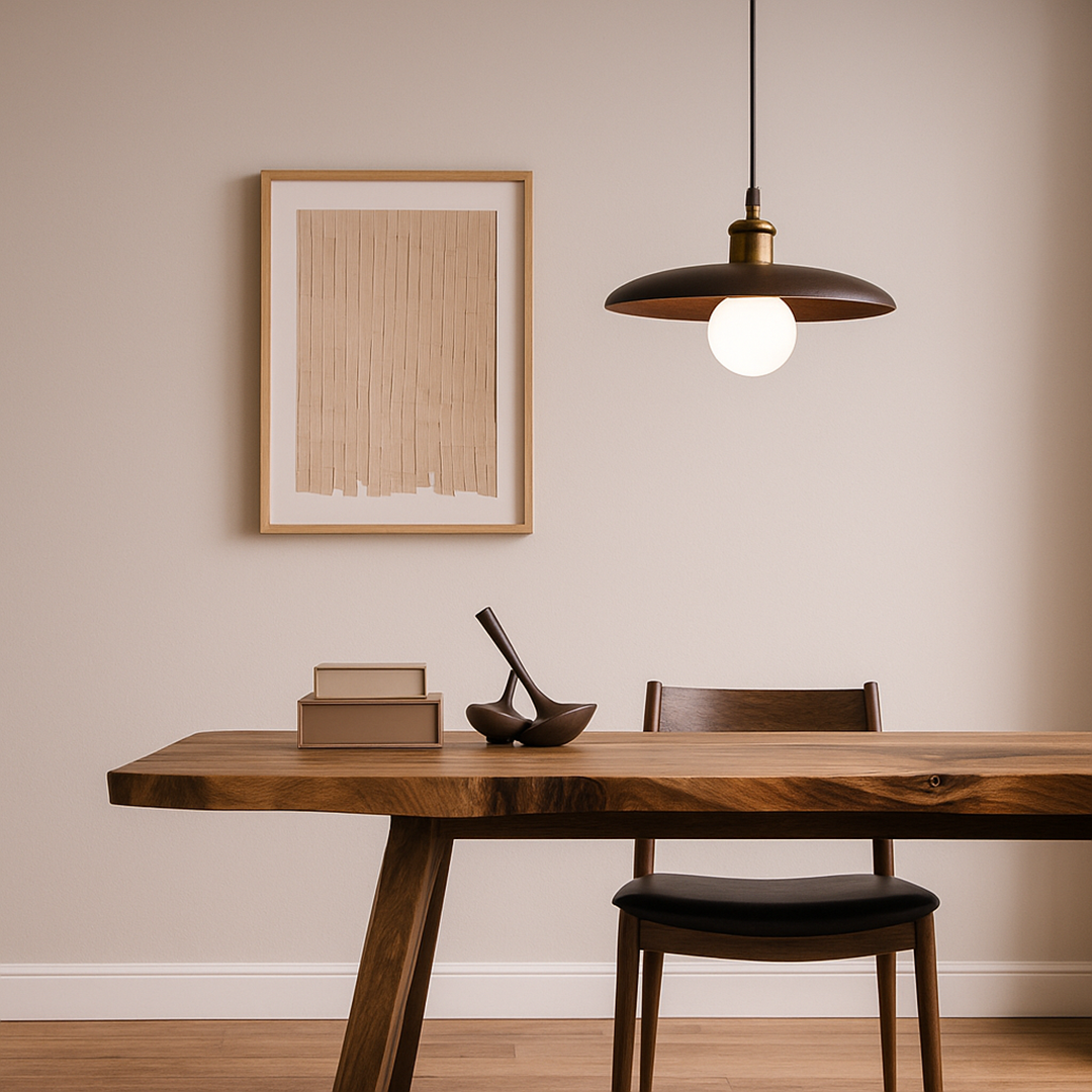 Scandinavian Wooden Pendant Lamp – Glass Art LED Ceiling Light