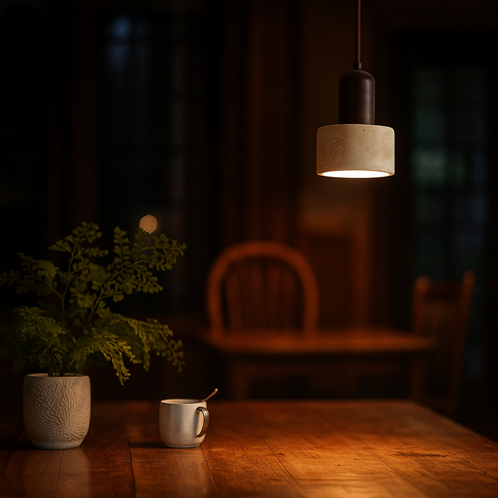 Travertine Stone Pendant Lamp – Modern Design