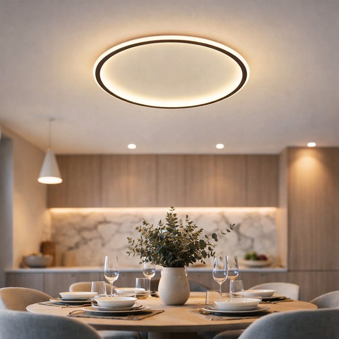 Frosted Glass Round Ceiling Lamp – Scandinavian Minimalist Soft Ambient Light
