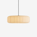 Ribbed Silk Pendant Lamp – Soft Geometric Japandi Inspired Design