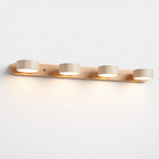 Travertine Wall Lamp – Minimalist Bathroom Vanity Design With Wood Accent