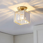 Crystal Metal Cube Ceiling Light