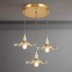Vintage Floral Glass Pendant Light