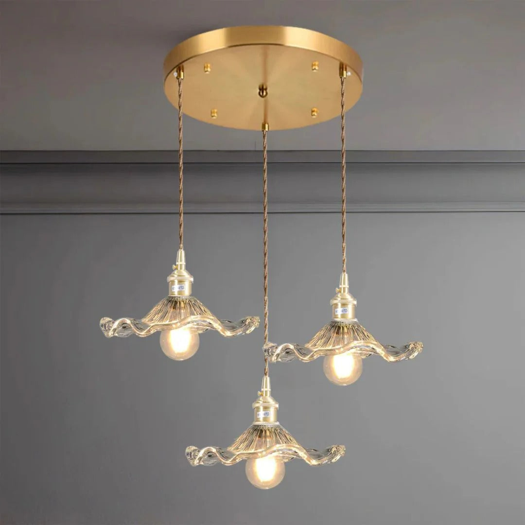 Vintage Floral Glass Pendant Light