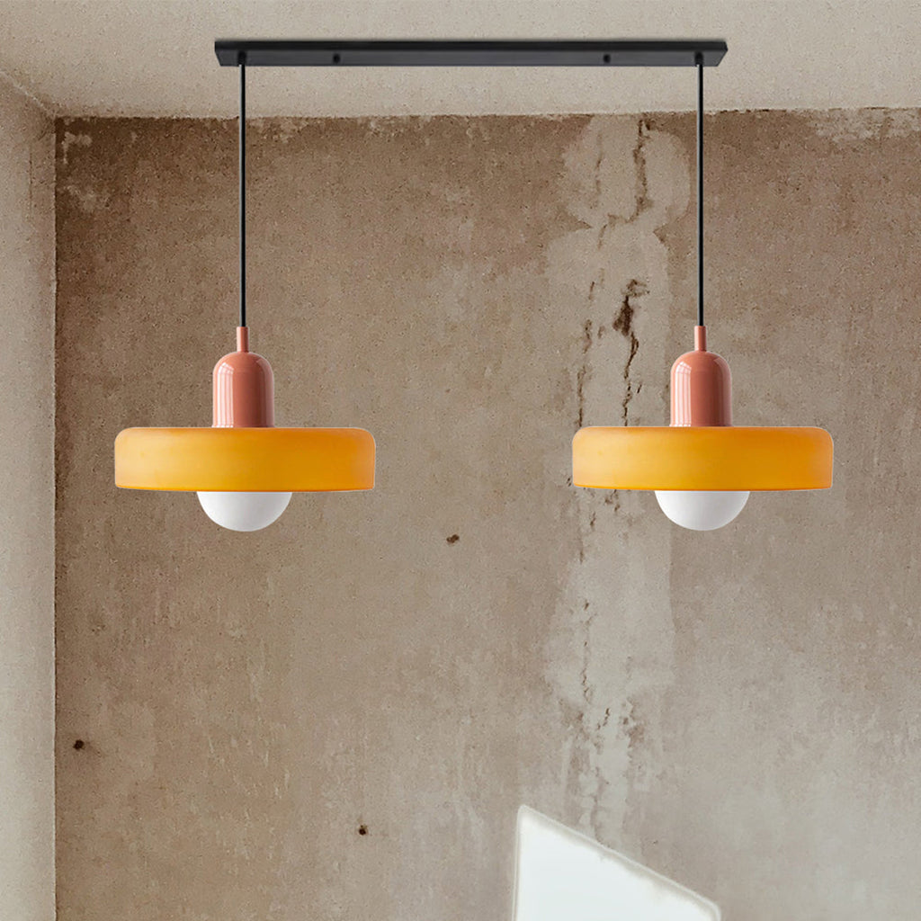 Double Glass Pendant Lamp – Retro Inspired Modern Dining Table Design