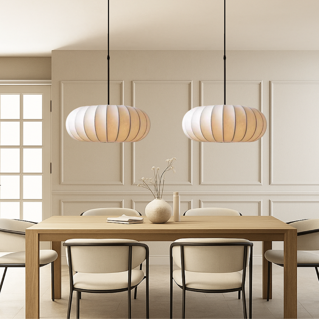 Layered Silk Pendant Lamp – Organic Sculptural Design For High Ceilings