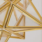 Star Shaped Ceiling Lamp – Geometric Sculptural Design With Gold Accents