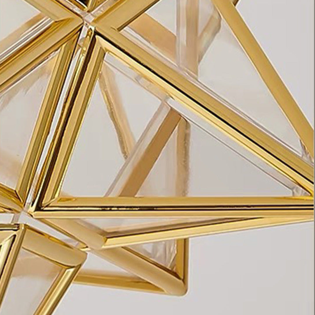 Star Shaped Ceiling Lamp – Geometric Sculptural Design With Gold Accents