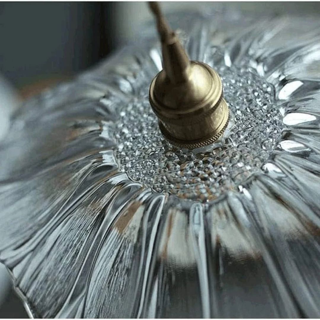 Flower Shaped Glass Pendant Lamp – Sculptural Romantic Warm Glow Design