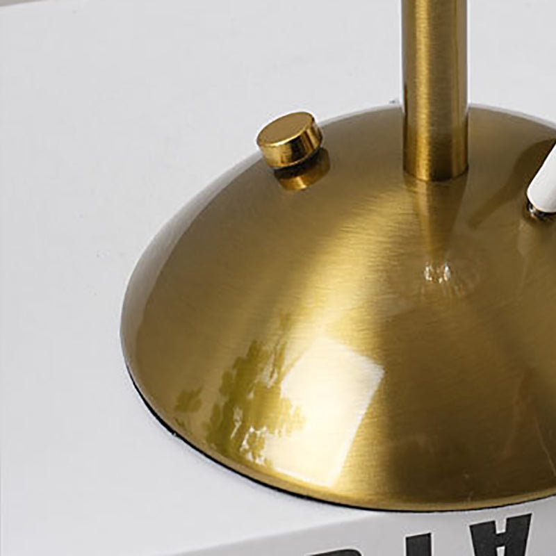 Table Lamp Brass Fabric | Scandinavian Modern Style | Cordless Rechargeable 2000mAh Battery | 3-Color Switch Ambient Glow