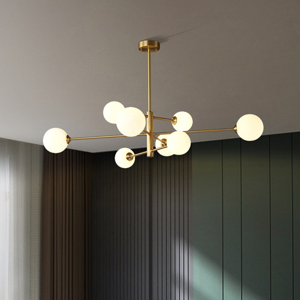 Truva Lustre Bulle Moderne. Cuivre/Verre. Noir/Cuivre. Salon - Neutralighting