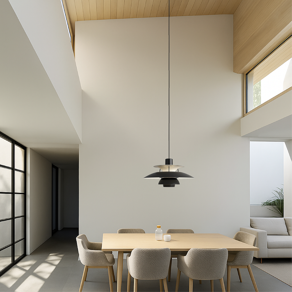 Layered Pendant Lamp – Danish Scandinavian Tiered Shade Design