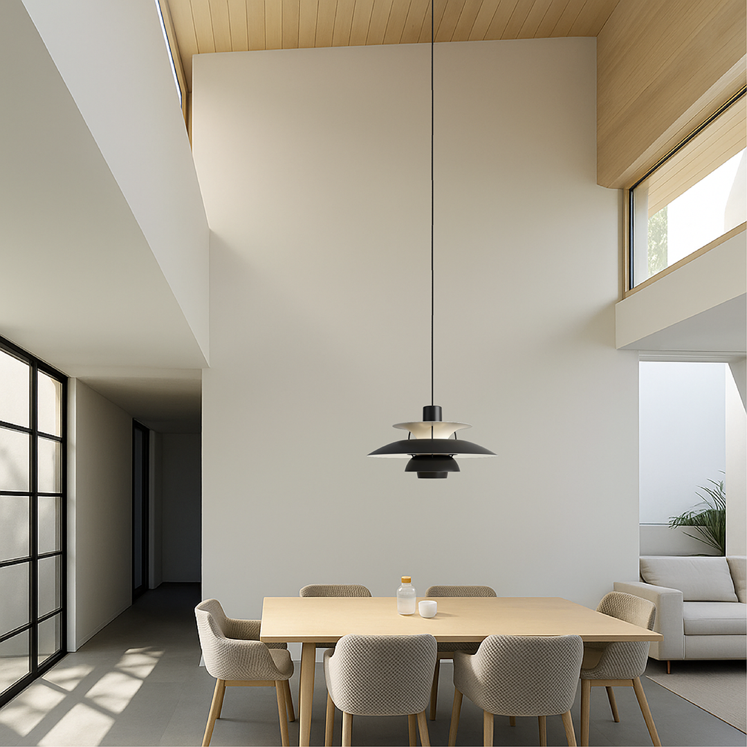 Layered Pendant Lamp – Danish Scandinavian Tiered Shade Design