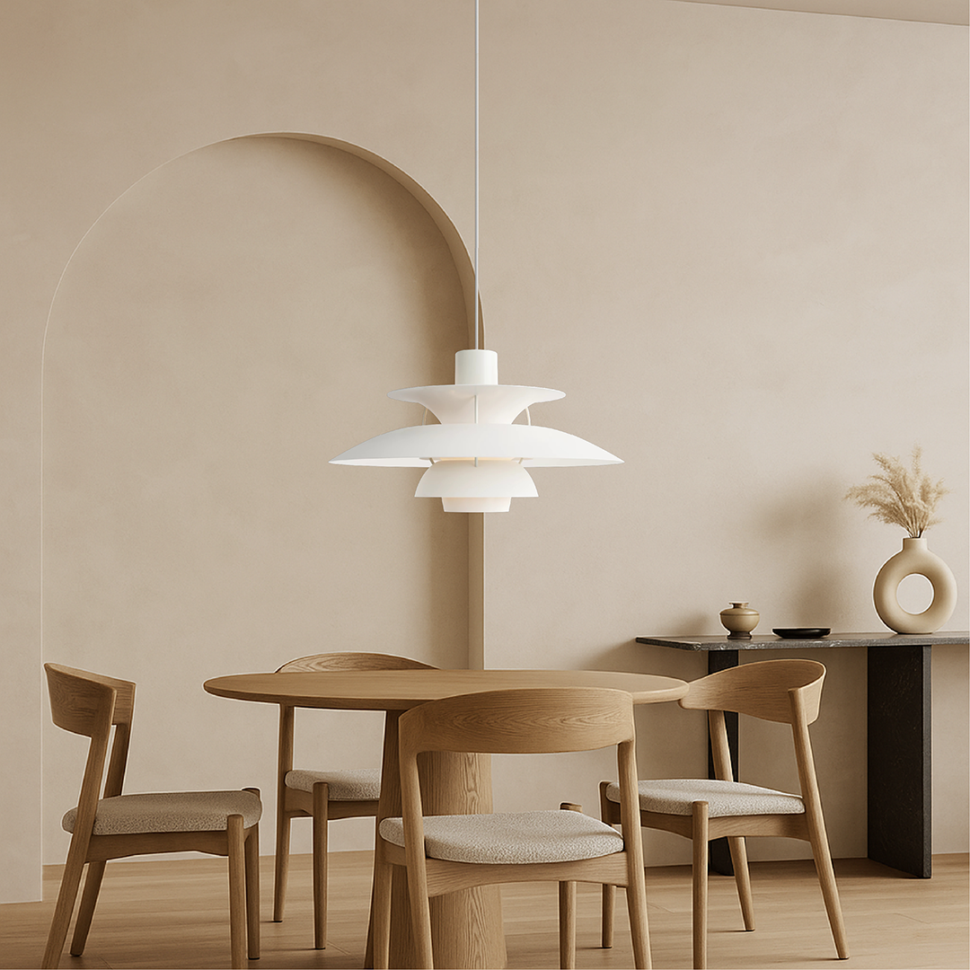 Layered Pendant Lamp – Danish Scandinavian Tiered Shade Design