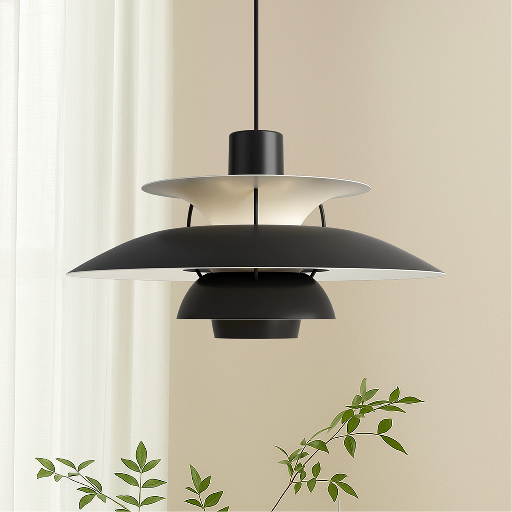Layered Pendant Lamp – Danish Scandinavian Tiered Shade Design