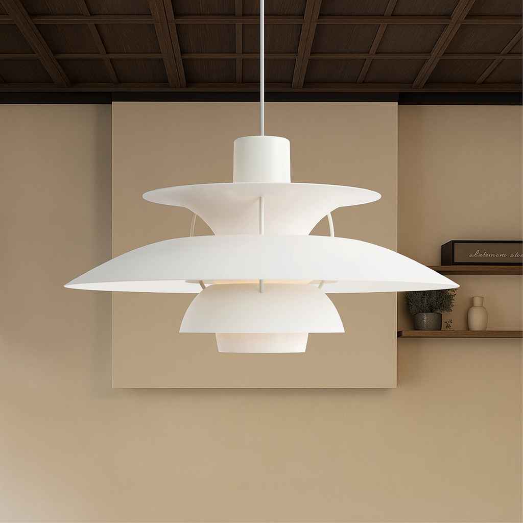 Layered Pendant Lamp – Danish Scandinavian Tiered Shade Design