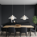 Layered Pendant Lamp – Danish Scandinavian Tiered Shade Design