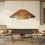 Woven Bamboo Pendant Lamp – Handcrafted Flared Shade Natural Design