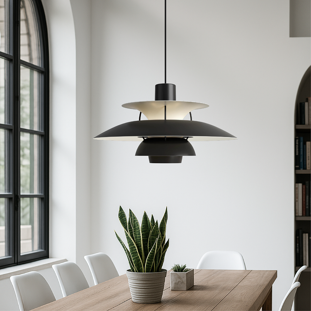 Layered Pendant Lamp – Danish Scandinavian Tiered Shade Design