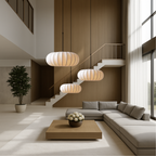 Layered Silk Pendant Lamp – Organic Sculptural Design For High Ceilings