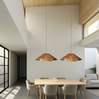 Woven Bamboo Pendant Lamp – Handcrafted Flared Shade Natural Design