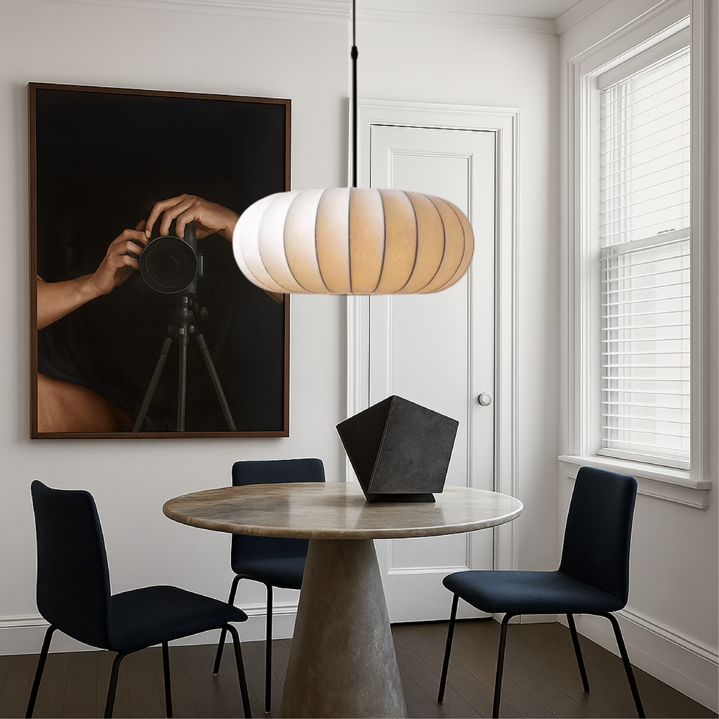 Layered Silk Pendant Lamp – Organic Sculptural Design For High Ceilings
