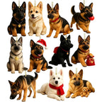 2026 Christmas German Shepherd Advent Calendar 24 pieces 2D flat German Shepherd dog decorations Christmas Countdown surprise gift