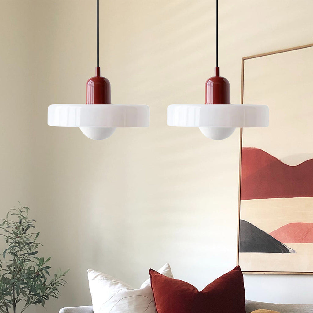 Double Glass Pendant Lamp – Retro Inspired Modern Dining Table Design