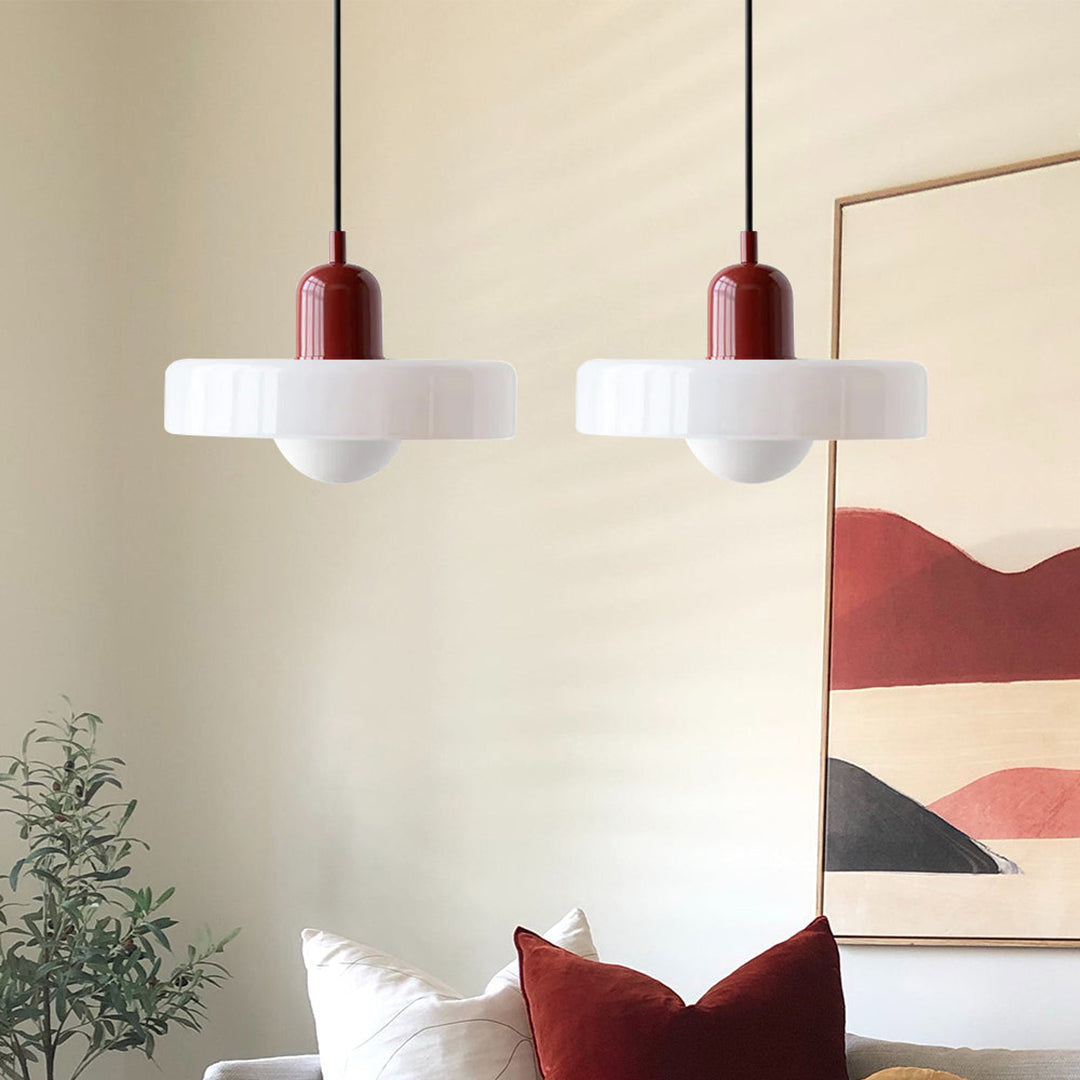 Double Glass Pendant Lamp – Retro Inspired Modern Dining Table Design