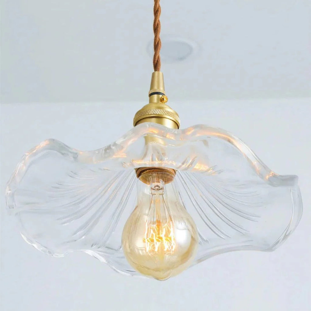Vintage Floral Glass Pendant Light