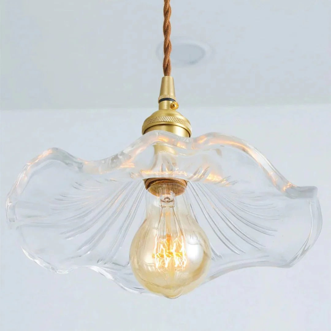 Vintage Floral Glass Pendant Light